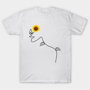 Rise, Shine and be Happy | One Line Drawing | One Line Art | Minimal | Minimalist T-Shirt
